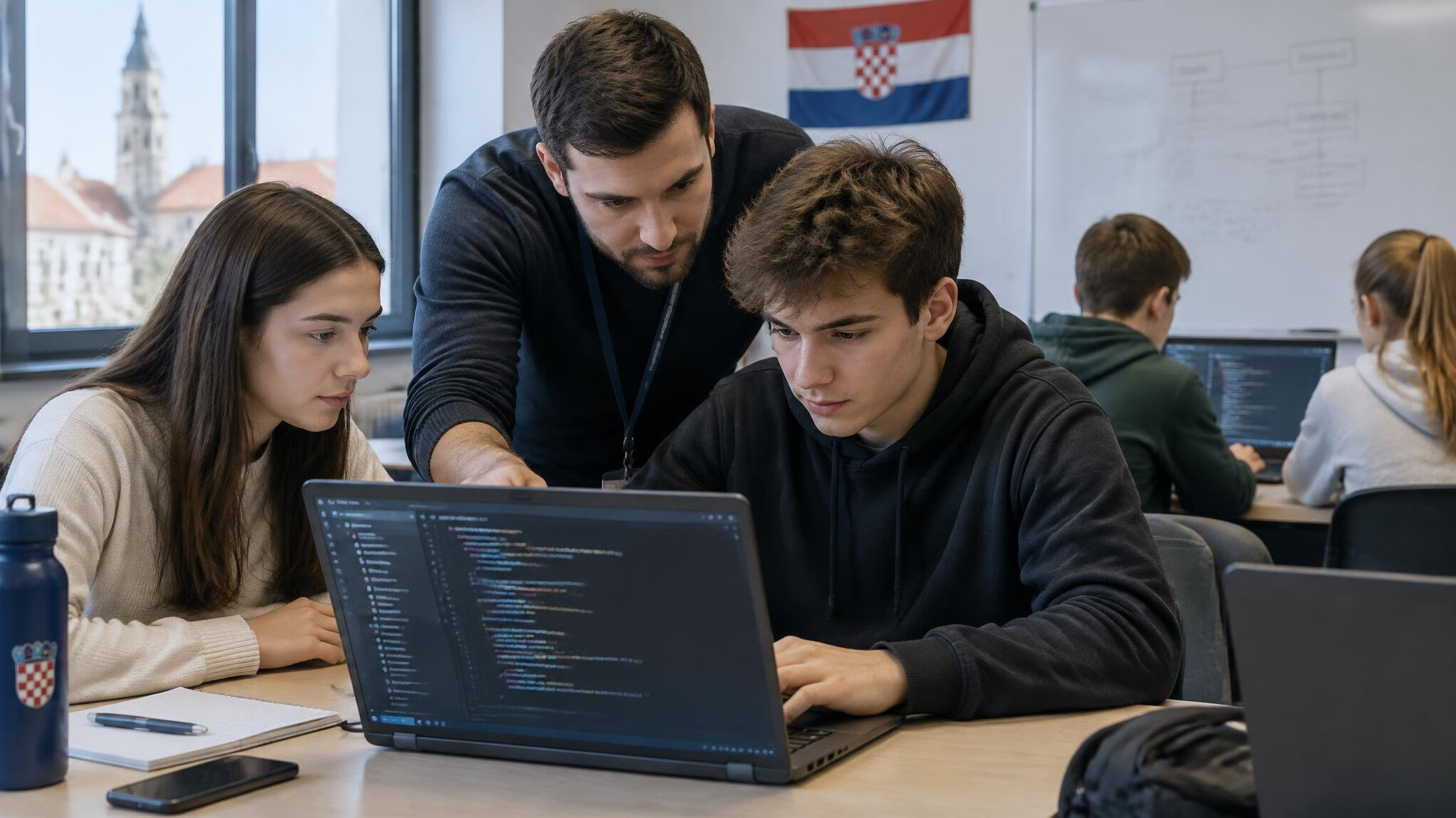 croatian students coding together
