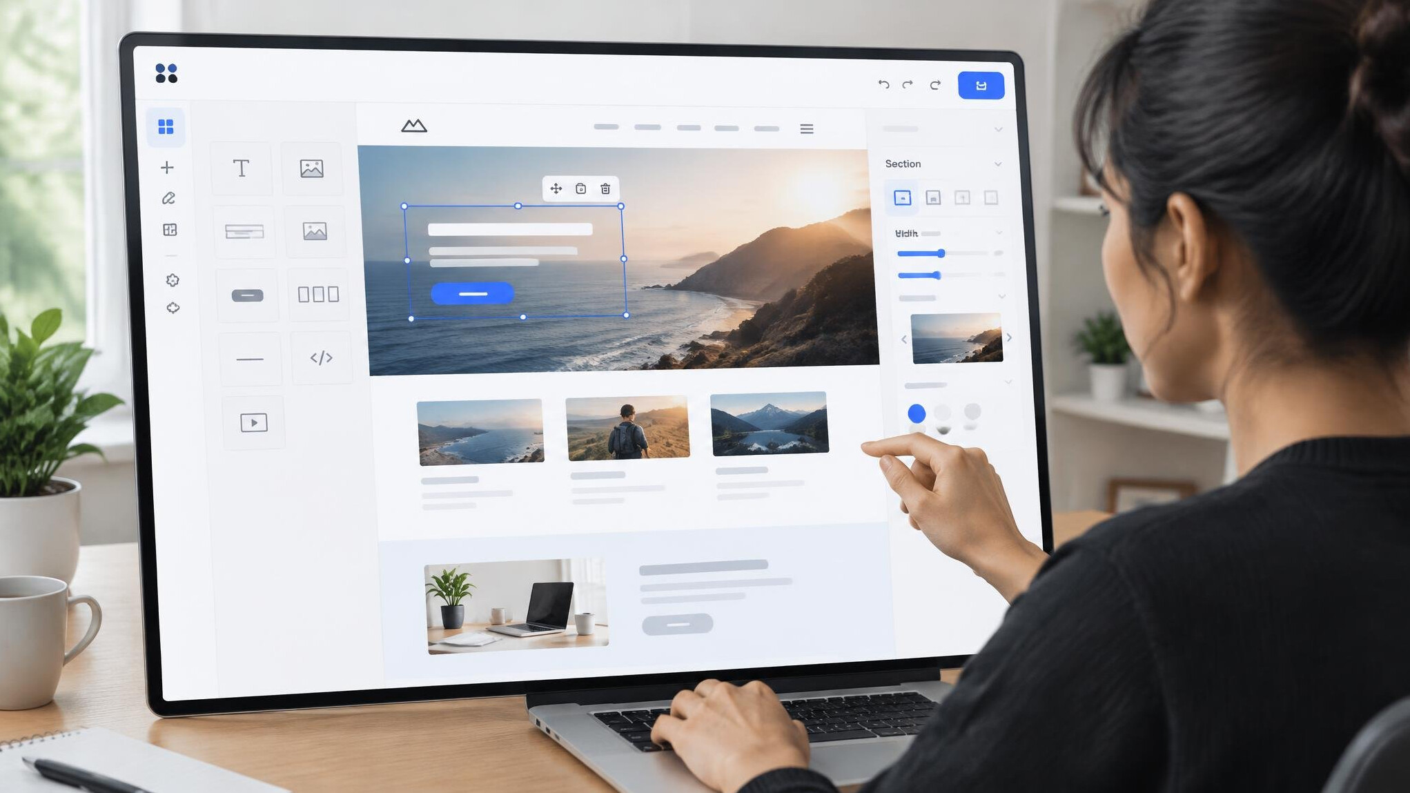 webpage design interface